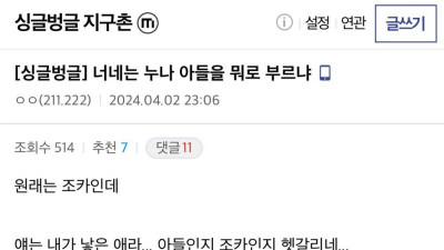 너네는 누나 아들을 뭐라고 부르냐 