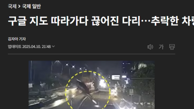 구글 지도 따라가다 끊어진 다리에서 그대로 추락