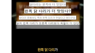 치킨은 왼쪽 다리가 맛있다??!!