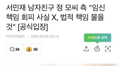임신했는데 잠수 탔다던 서민재 남자친구 입장발표