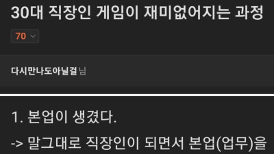 30대 직장인이 게임이 재미없어지는 과정