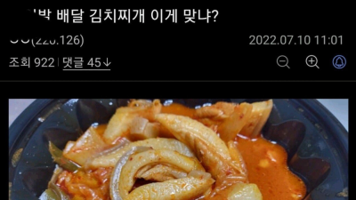 ㅅㅂ 배달 김치찌개 이게 맞냐??