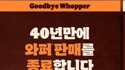 버거킹 40년만에 와퍼판매종료의 진실