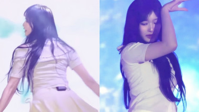 아이브 이서 니삭스에 하늘하늘 치마